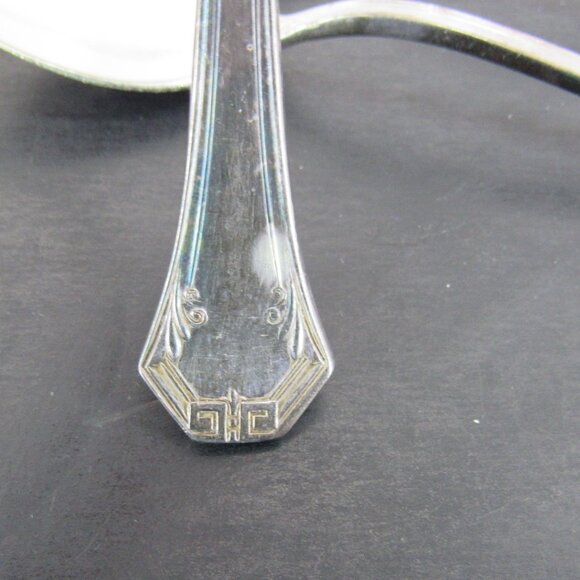 Reed & Barton Pompeian Greek Key & Scrollwork Design Soup Spoons Set of 4 Vntg - Picture 11 of 12